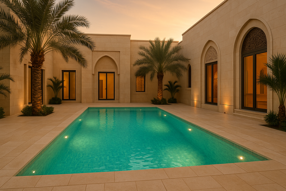 مسبح خاص فاخر في فيلا بالسعودية